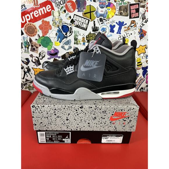 Size 10.5 - Air Jordan 4 Retro Bred Reimagined 100% Authentic